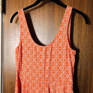 Orange print skater dress